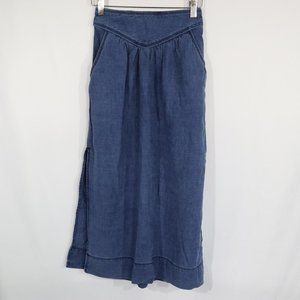 Aritzia Wilfred Gabrielle Midi Skirt Denim Blue XS